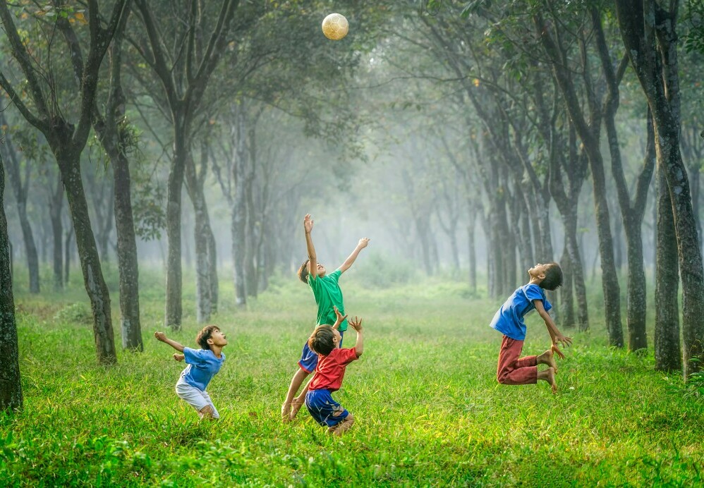 Children playing ball